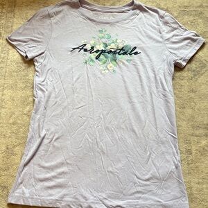 Aeropostale Women's Light Purple Floral Tee